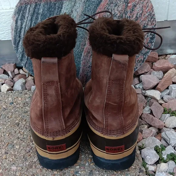 Sorel Vintage Dominator brown leather waterpoof lace up insulated winter boots