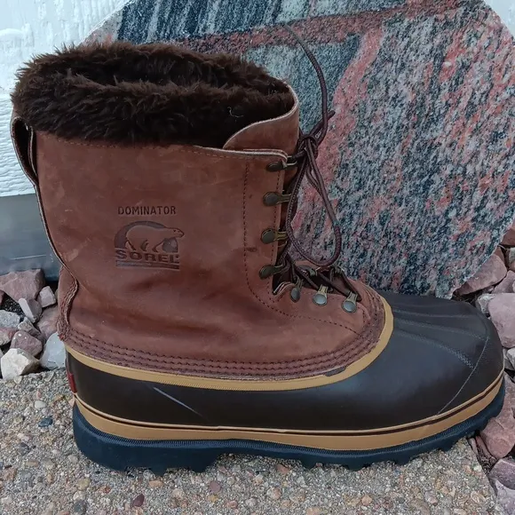 Sorel Vintage Dominator brown leather waterpoof lace up insulated winter boots
