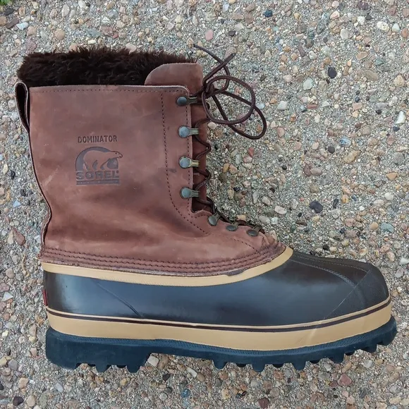Sorel Vintage Dominator brown leather waterpoof lace up insulated winter boots