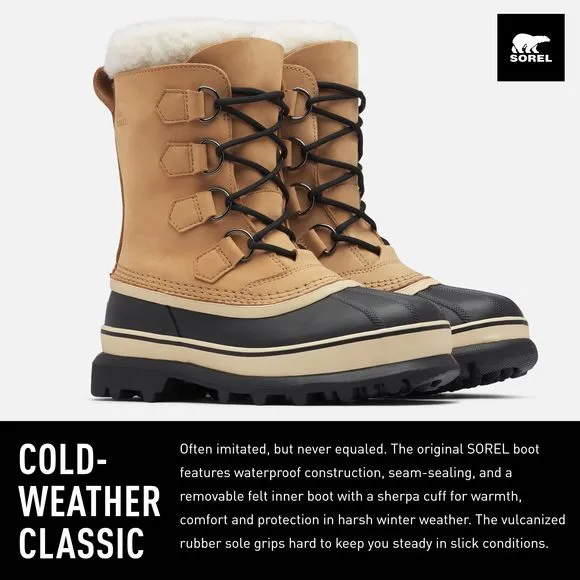 SOREL WOMEN'S CARIBOU WATERPROOF BOOT - BUFF - 11