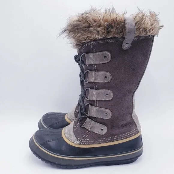 SOREL Womens Joan Of Arctic NL 1540-051 Gray Waterproof Snow Winter Boots Sz 10