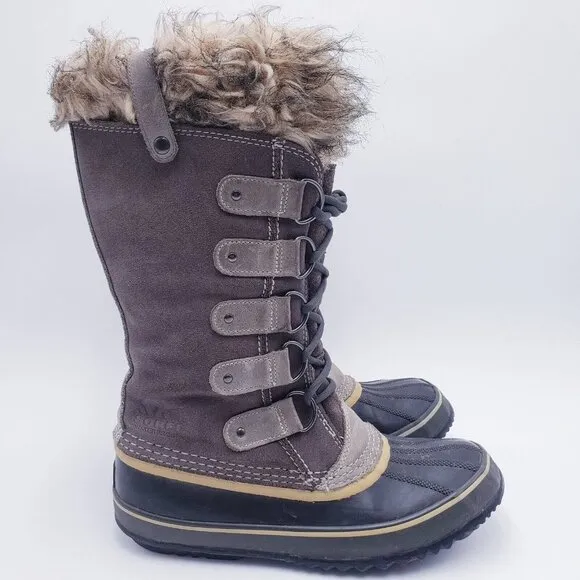 SOREL Womens Joan Of Arctic NL 1540-051 Gray Waterproof Snow Winter Boots Sz 10