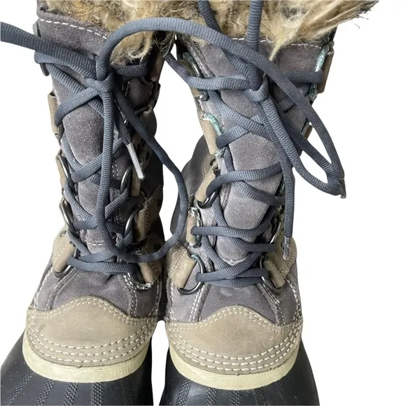 SOREL Women's Joan Of Arctic NL 1540-051 Gray/Tan Waterproof Snow Winter Boots 7