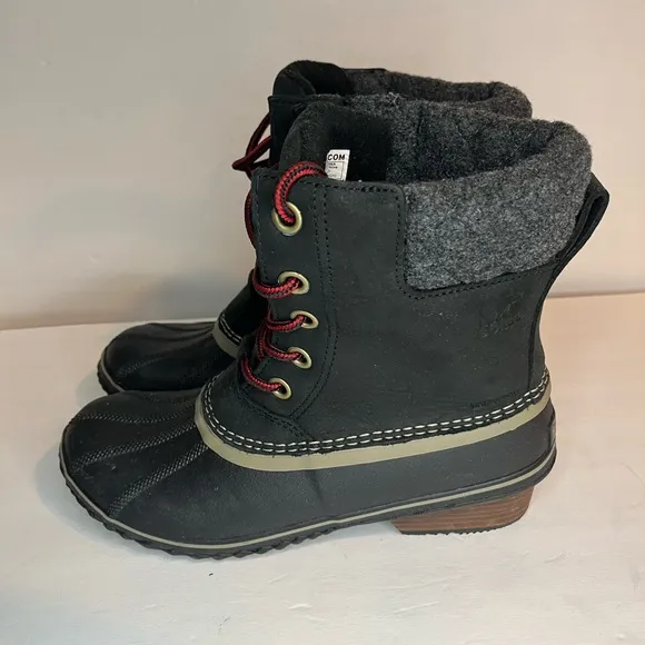 Sorel Women’s Slimpack Lace II Snow Boots Black Kettle Size 10