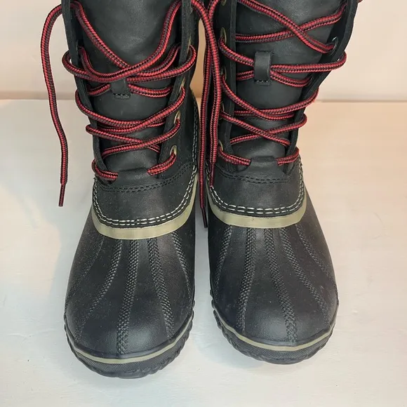 Sorel Women’s Slimpack Lace II Snow Boots Black Kettle Size 10