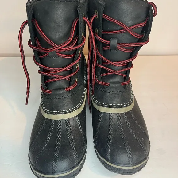 Sorel Women’s Slimpack Lace II Snow Boots Black Kettle Size 10