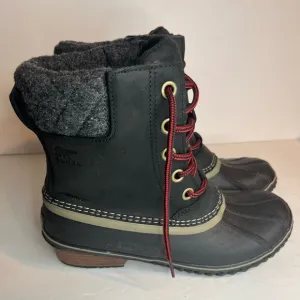 Sorel Women’s Slimpack Lace II Snow Boots Black Kettle Size 10