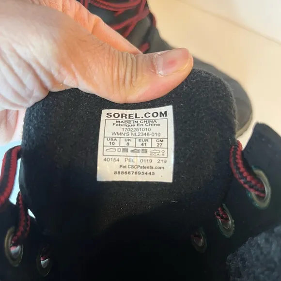Sorel Women’s Slimpack Lace II Snow Boots Black Kettle Size 10