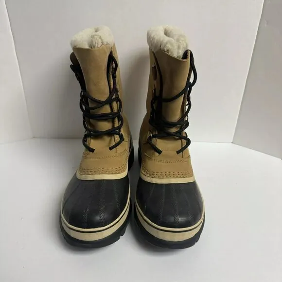 Sorel Womens Winter Caribou Waterproof Snow Boots Buff Size 10 M