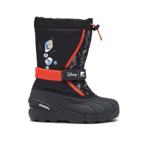 Sorel x Disney Black &amp; Orange Olaf Frozen Insulated Winter Snow Boots Size 8