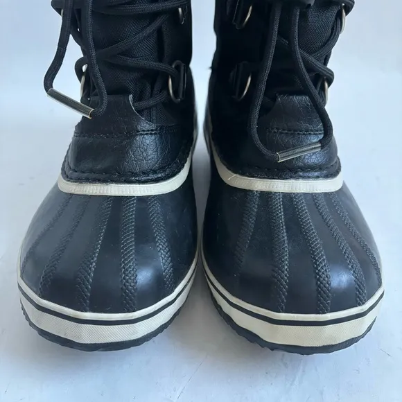 Sorel Yoot Pac Nylon Snow Winter Boots Black and White Size 5