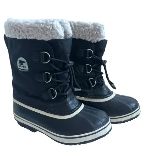 Sorel Yoot Pac Nylon Snow Winter Boots Black and White Size 5