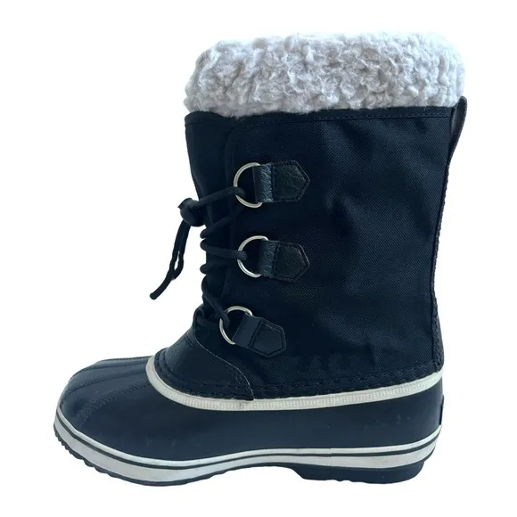Sorel Yoot Pac Nylon Snow Winter Boots Black and White Size 5