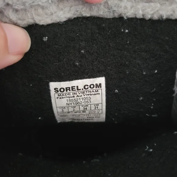 Sorel Youth Yoot Pac TP Waterproof Winter Snow Boots Gray Black Big Kids Size 3