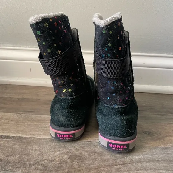 Sorel Youth's Rylee Faux Fur-Lined Waterproof Suede Star Pattern Boots Size 4