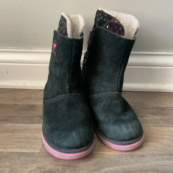 Sorel Youth's Rylee Faux Fur-Lined Waterproof Suede Star Pattern Boots Size 4