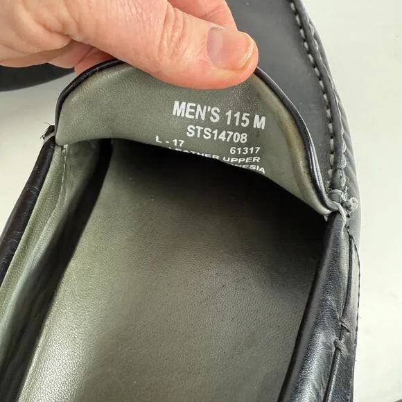 Sperry Gold Cup Harpswell Driver Loafers Mens 11.5 Black Leather Slip-On Classic