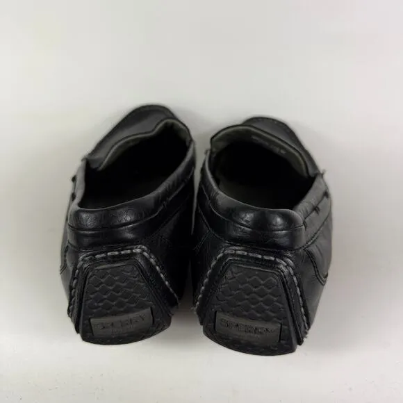 Sperry Gold Cup Harpswell Driver Loafers Mens 11.5 Black Leather Slip-On Classic