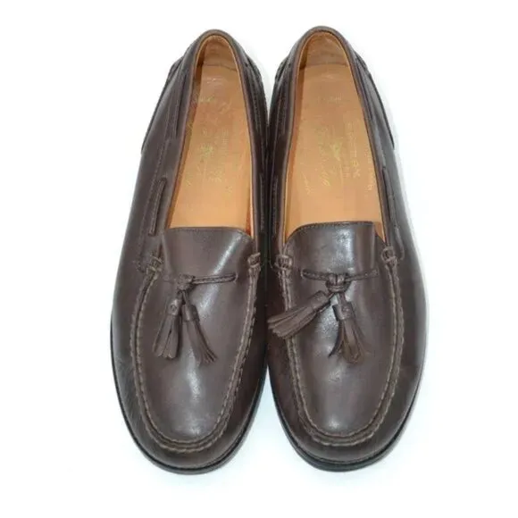 Sperry Gold Mens Dark Brown Leather Tassel Memory Foam Dress Loafers Shoes 10