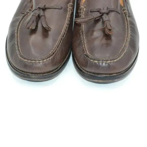 Sperry Gold Mens Dark Brown Leather Tassel Memory Foam Dress Loafers Shoes 10