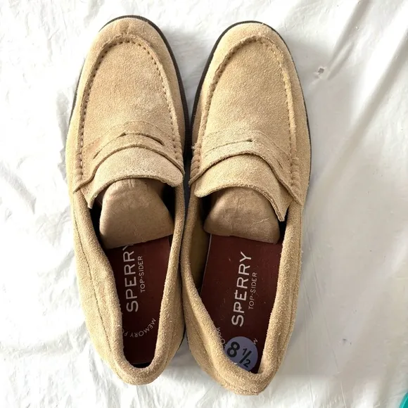 Sperry Top sider tan suede leather loafers SZ 8.5 M NWOT