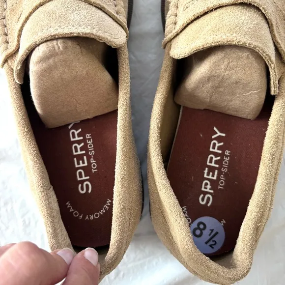 Sperry Top sider tan suede leather loafers SZ 8.5 M NWOT