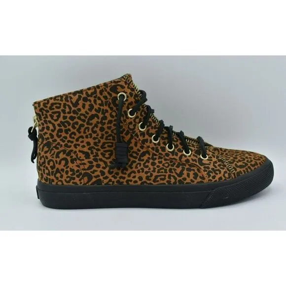 Sperry Womens Size 8 Top Sider Rebecca Minkoff High Top Leopard Print Sneakers