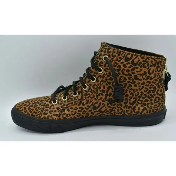 Sperry Womens Size 8 Top Sider Rebecca Minkoff High Top Leopard Print Sneakers