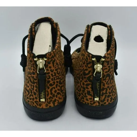 Sperry Womens Size 8.5 Top Sider Rebecca Minkoff High Top Leopard Print Sneakers