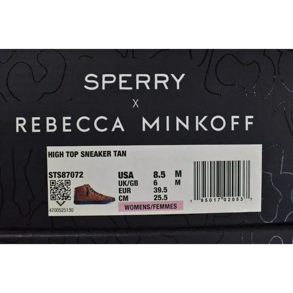 Sperry Womens Size 8.5 Top Sider Rebecca Minkoff High Top Leopard Print Sneakers
