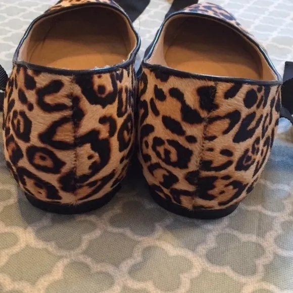 Splendid Leopard Calf Hair Tie Up Ballet Flats 8