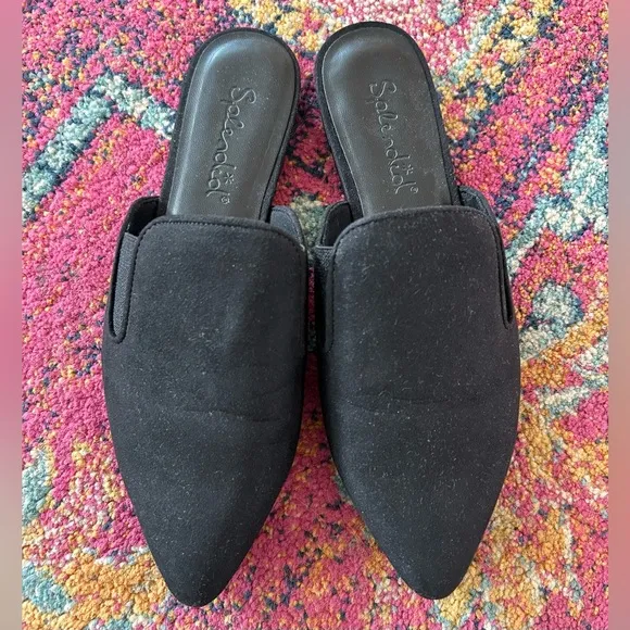 Splendid | Women’s black Leeza pointed toe flats, faux suede upper, size 7