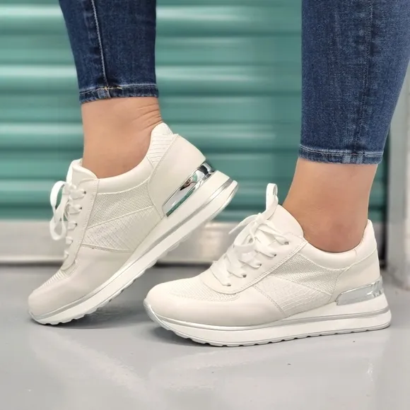 Sports Women's Lace-up White Sneakers