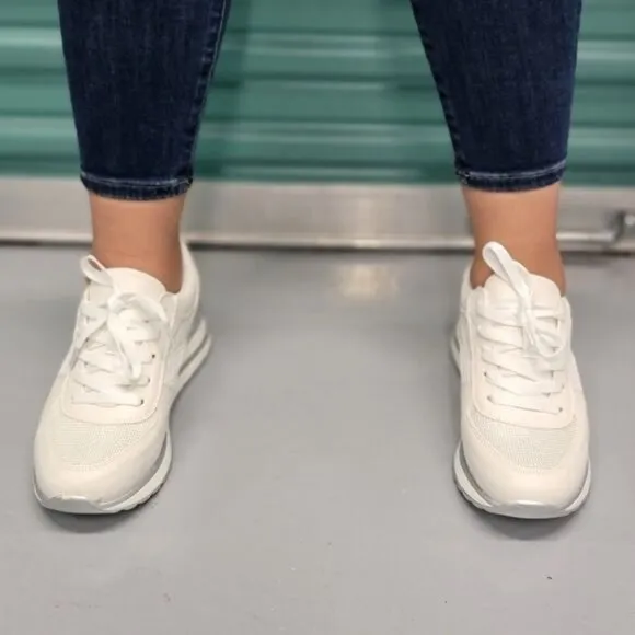 Sports Women's Lace-up White Sneakers