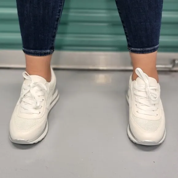 Sports Women's Lace-up White Sneakers