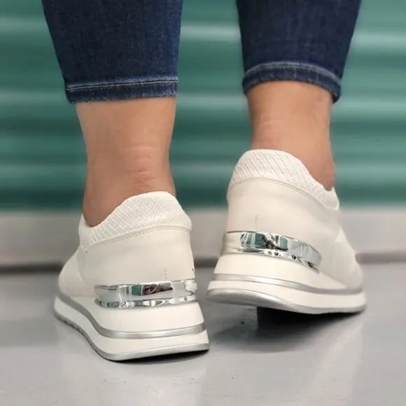 Sports Women's Lace-up White Sneakers