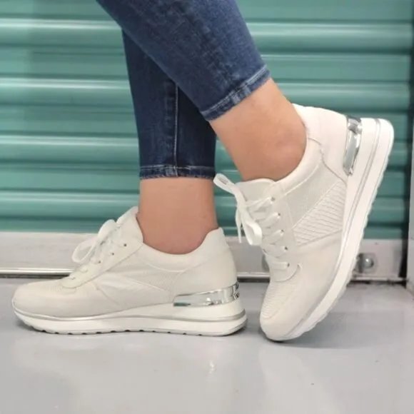 Sports Women's Lace-up White Sneakers