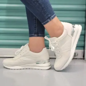 Sports Women's Lace-up White Sneakers