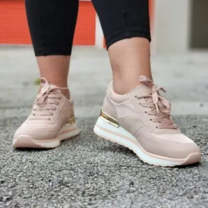 Sports Women's Lace-up Blush Sneakers
