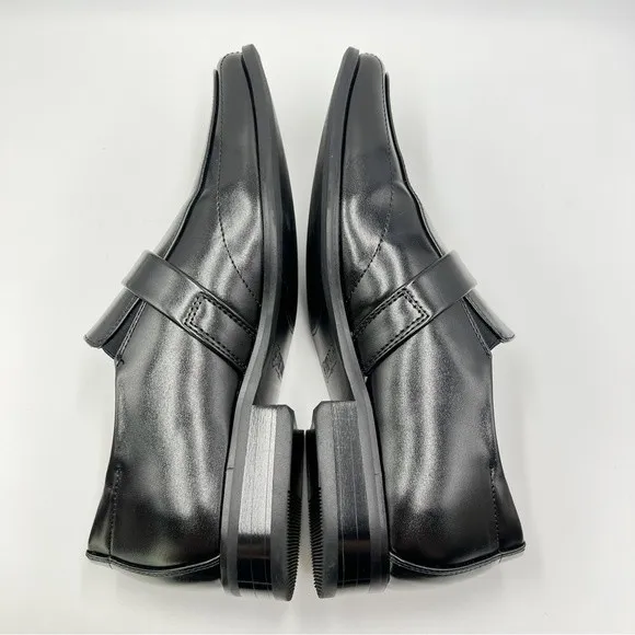 Stacy Adams Boys Bartley Moc Toe Slip On Loafers Dress Shoes Black Size 5