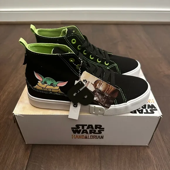 Star Wars The Mandalorian Black High-Top Kids Sneakers