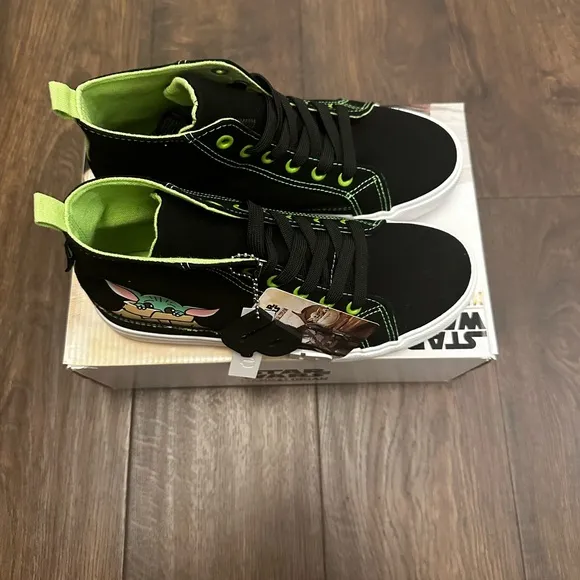 Star Wars The Mandalorian Black High-Top Kids Sneakers