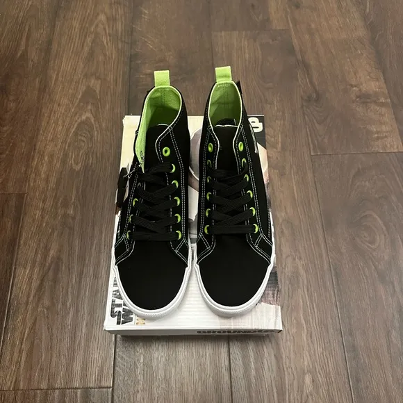 Star Wars The Mandalorian Black High-Top Kids Sneakers