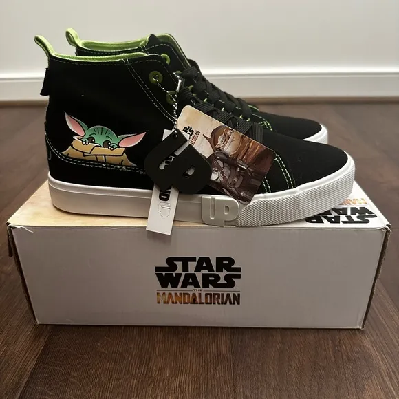 Star Wars The Mandalorian Black High-Top Kids Sneakers