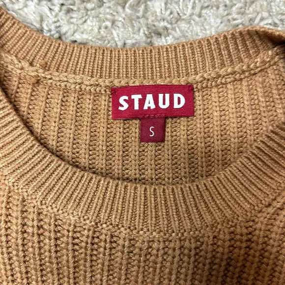 STAUD Marylebone Sweater Dress in Camel NWT Size Small