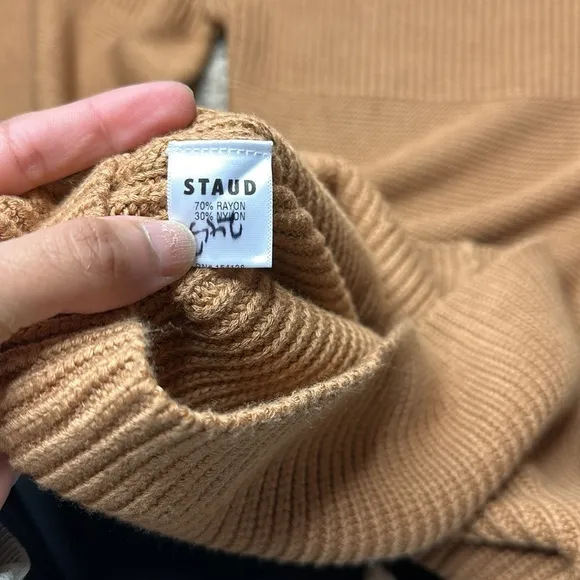 STAUD Marylebone Sweater Dress in Camel NWT Size Small