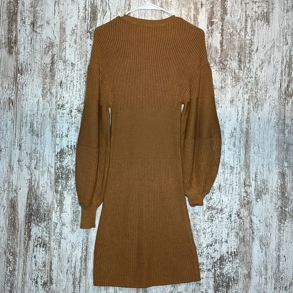 STAUD Marylebone Sweater Dress in Camel NWT Size Small