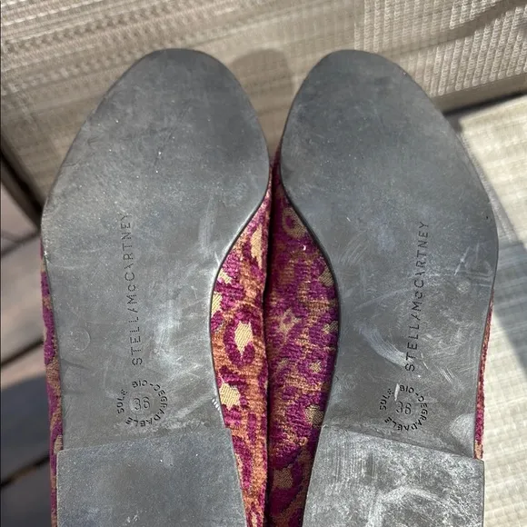 STELLA MCCARTNEY LADIES PURPLE LEOPARD LOAFERS-6-EUC