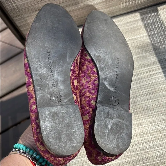 STELLA MCCARTNEY LADIES PURPLE LEOPARD LOAFERS-6-EUC
