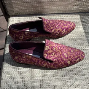 STELLA MCCARTNEY LADIES PURPLE LEOPARD LOAFERS-6-EUC